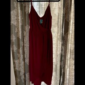 Buttons | Maroon Medium Length Dress - Small